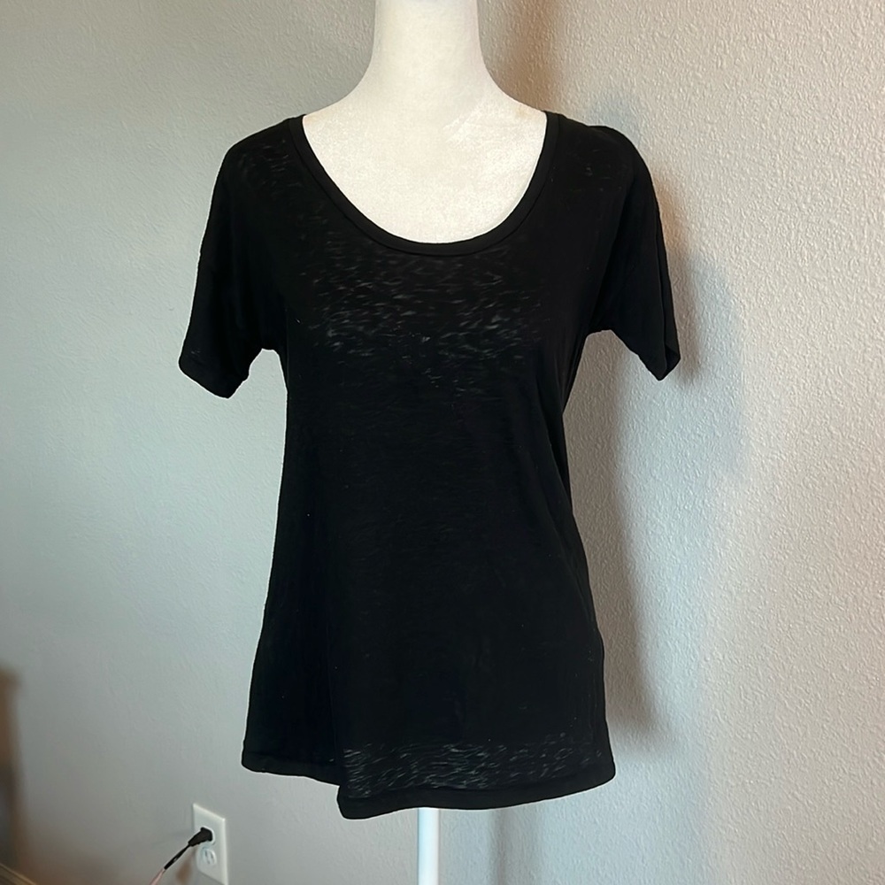 JCrew Factory Scoopneck TShirt Black Size XXS